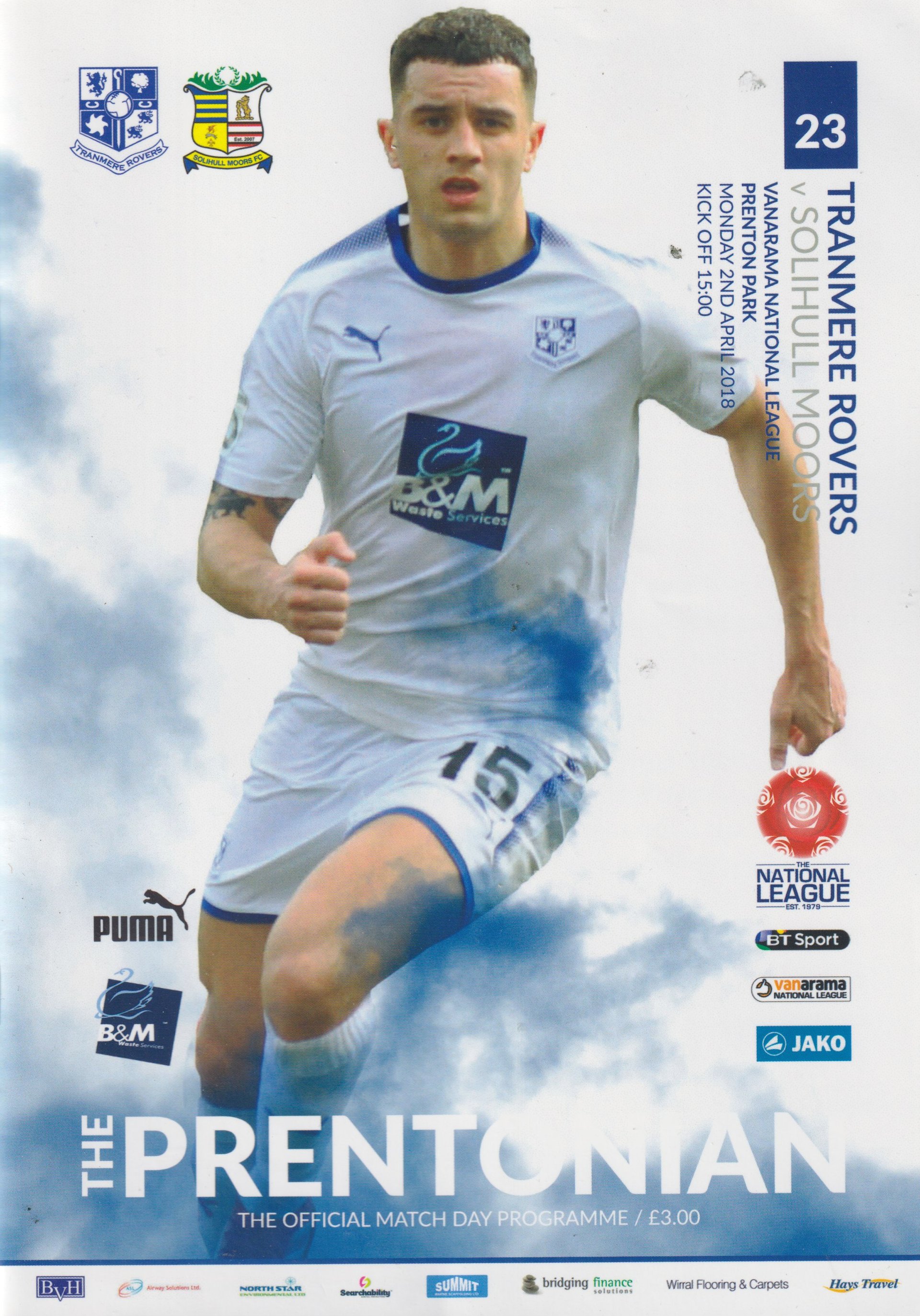 Tranmere Rovers v Solihull Moors match programme